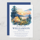 ファミリー懇親会水彩屋外キャンプサイトフォレスト 招待状 (正面/裏面)