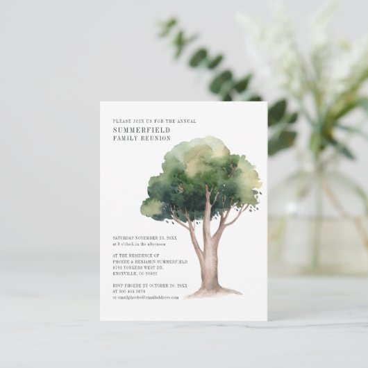 ファミリー懇親会水彩年次 インビテーションポストカード (スタンド正面)