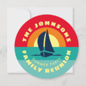 ファミリー懇親会熱帯サンセットサマーカスタムパーティー 招待状 (正面)