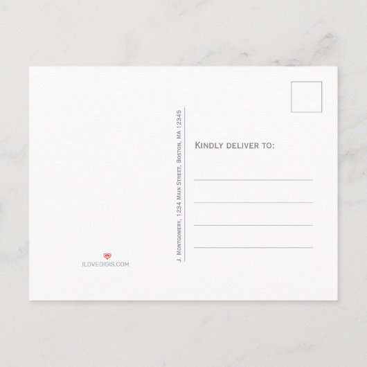 -ファミリー懇親会熱帯水彩フラミンゴ インビテーションポストカード (裏面)