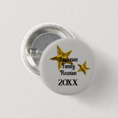 ファミリー懇親会発表金ゴールドスター年間イベント 缶バッジ (正面&裏面)