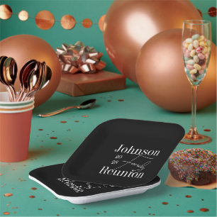 ファミリー懇親会白黒パーティー ペーパープレート