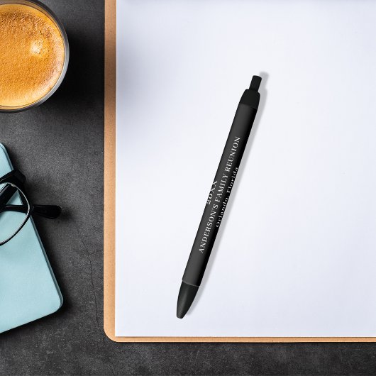 ファミリー懇親会白黒 黒ボールペン