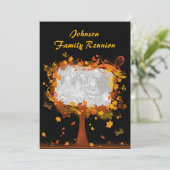 ファミリー懇親会秋の木の写真立て 招待状 (スタンド正面)