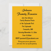 ファミリー懇親会秋の木の写真立て 招待状 (裏面)