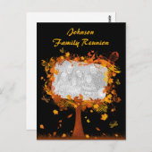 ファミリー懇親会秋の木フォトフレーム ポストカード (正面/裏面)