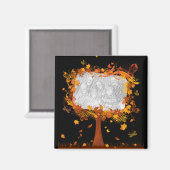 ファミリー懇親会秋の木フォトフレーム マグネット (正面/裏面)