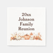 ファミリー懇親会秋秋感謝祭招待状 スタンダードカクテルナプキン (正面)