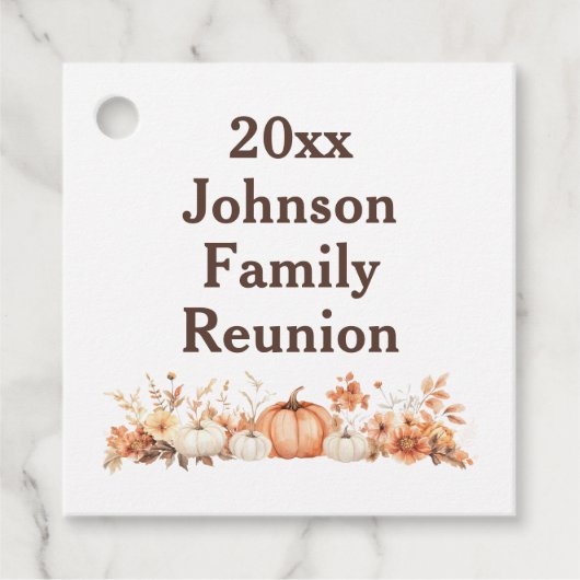 ファミリー懇親会秋秋感謝祭招待状 フェイバータグ (正面)