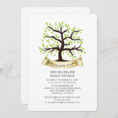 ファミリー懇親会系図学ツリーアニュアルコシズパーティー 招待状 (正面/裏面)