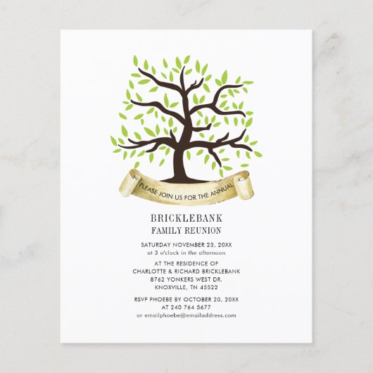 ファミリー懇親会系図学ツリー招待状はがき (正面)