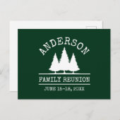 ファミリー懇親会素朴パインツリーズグリーン ポストカード (正面/裏面)