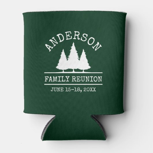 ファミリー懇親会素朴パインツリーズグリーン 缶クーラー (正面)