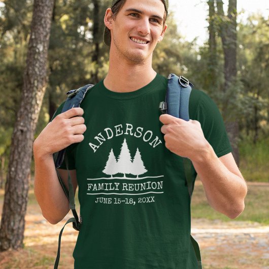 ファミリー懇親会素朴パインツリーズグリーン Tシャツ