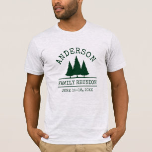 ファミリー懇親会素朴パインツリーズグレー Tシャツ