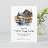 ファミリー懇親会素朴フォレストキャビン招待状 招待状 (スタンド正面)