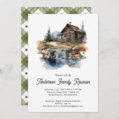 ファミリー懇親会素朴フォレストキャビン招待状 招待状 (正面/裏面)