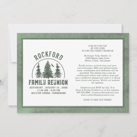 ファミリー懇親会素朴フォレストツリーズ招待状 招待状 (正面)