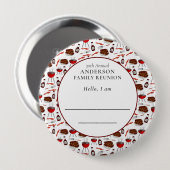 ファミリー懇親会紹介バーベキューパターン 缶バッジ (正面&裏面)