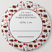 ファミリー懇親会紹介バーベキューパターン 缶バッジ (正面)