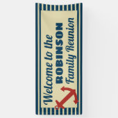 ファミリー懇親会航海のいかりとストライプ 横断幕 (縦)