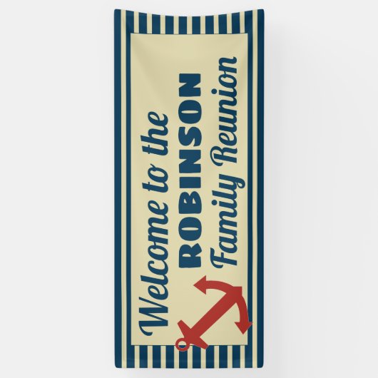 ファミリー懇親会航海のいかりとストライプ 横断幕 (縦)