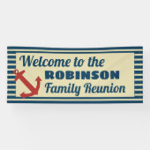 ファミリー懇親会航海のいかりとストライプ 横断幕 (横)