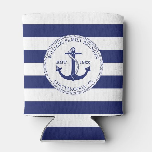 ファミリー懇親会航海のブルーいかりモノグラム 缶クーラー (裏面)