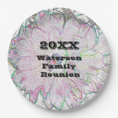 ファミリー懇親会芸術的フラワースケッチ大イベント ペーパープレート (正面)