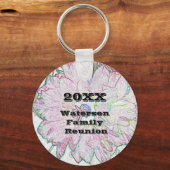 ファミリー懇親会芸術的フラワースケッチ記念 キーホルダー (正面)