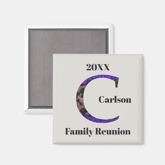 ファミリー懇親会記念メリーマーリーレターCモノグラム マグネット (正面/裏面)