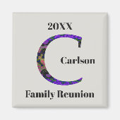 ファミリー懇親会記念メリーマーリーレターCモノグラム マグネット (正面)