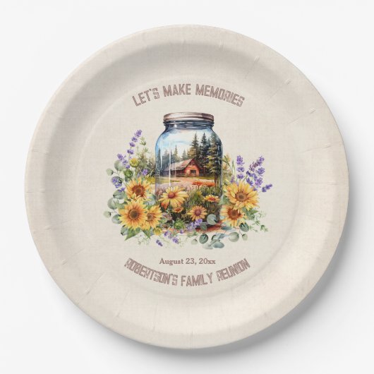 ファミリー懇親会誕生日フォレストキャビン ペーパープレート (正面)