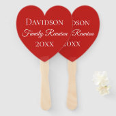 ファミリー懇親会赤いハート ハンドファン (正面&裏面)