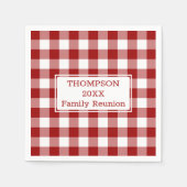 ファミリー懇親会赤と白バッファローチェックパーティー スタンダードカクテルナプキン (正面)