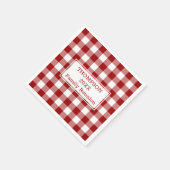 ファミリー懇親会赤と白バッファローチェックパーティー スタンダードカクテルナプキン (角)