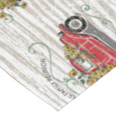 ファミリー懇親会赤ヴィンテージトラックイエローサンフラワー テーブルクロス (アングル)