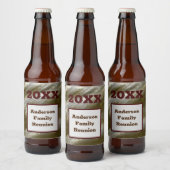 ファミリー懇親会金ゴールドシルヴストライプ抽象芸術キープサケ ビールラベル (ボトル)