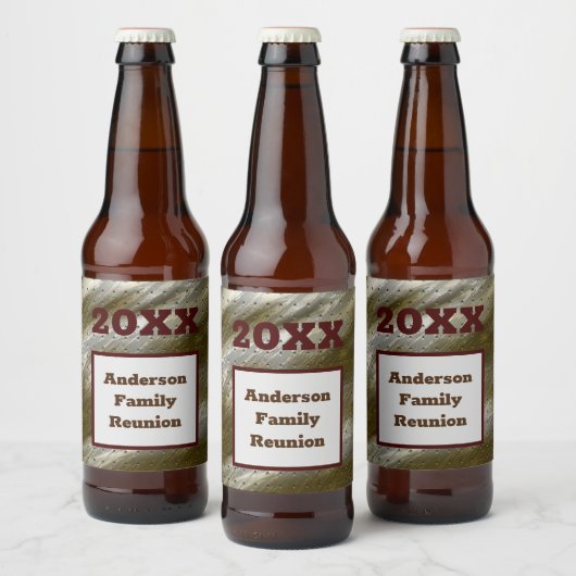 ファミリー懇親会金ゴールドシルヴストライプ抽象芸術キープサケ ビールラベル (ボトル)