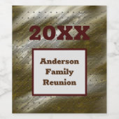 ファミリー懇親会金ゴールドシルヴストライプ抽象芸術キープサケ ワインラベル (シングルラベル)