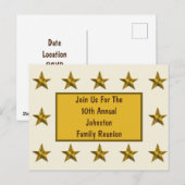 ファミリー懇親会金ゴールドスターアニュアルグループイベント ポストカード (正面/裏面)