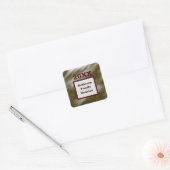 ファミリー懇親会金ゴールドストライプの抽象芸術封筒用シール スクエアシール (封筒)