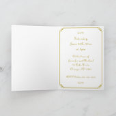 ファミリー懇親会金ゴールドツリエレガントーグレモダングリー 招待状 (内部)