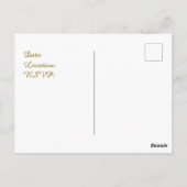 ファミリー懇親会金ゴールドレターFモノグラム招待状 ポストカード (裏面)