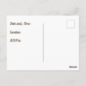 ファミリー懇親会金ゴールドレターMモノグラム招待状 ポストカード (裏面)