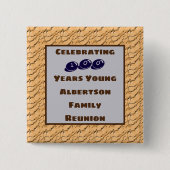 ファミリー懇親会100歳お祝い 缶バッジ (正面)