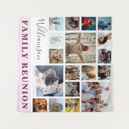 ファミリー懇親会18フォトコラージュ タペストリー (正面(横))