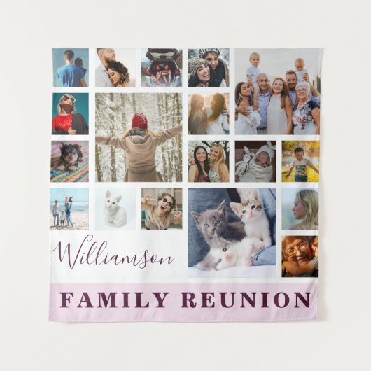 ファミリー懇親会18フォトコラージュ タペストリー