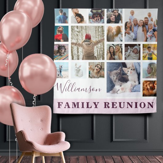 ファミリー懇親会18フォトコラージュ タペストリー