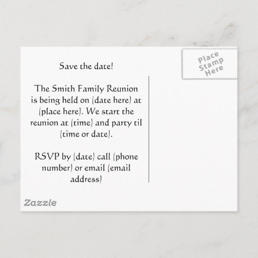 ファミリー懇親会2011はがき招待状 案内ポストカード (裏面)